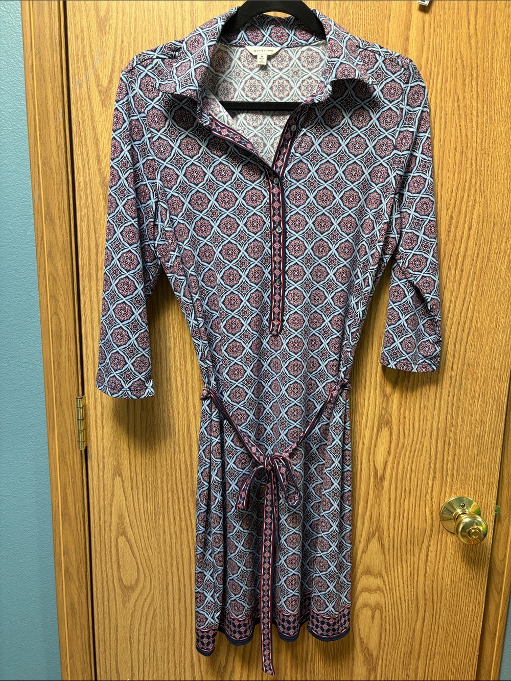 Max Studio Geometric Tie-Waist Dress